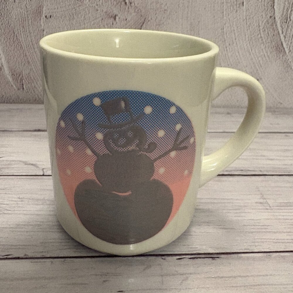 Denny's Restaurant Vintage 1991 Snowman Heat-Activated Coffee Mug (SKU: 224MI)